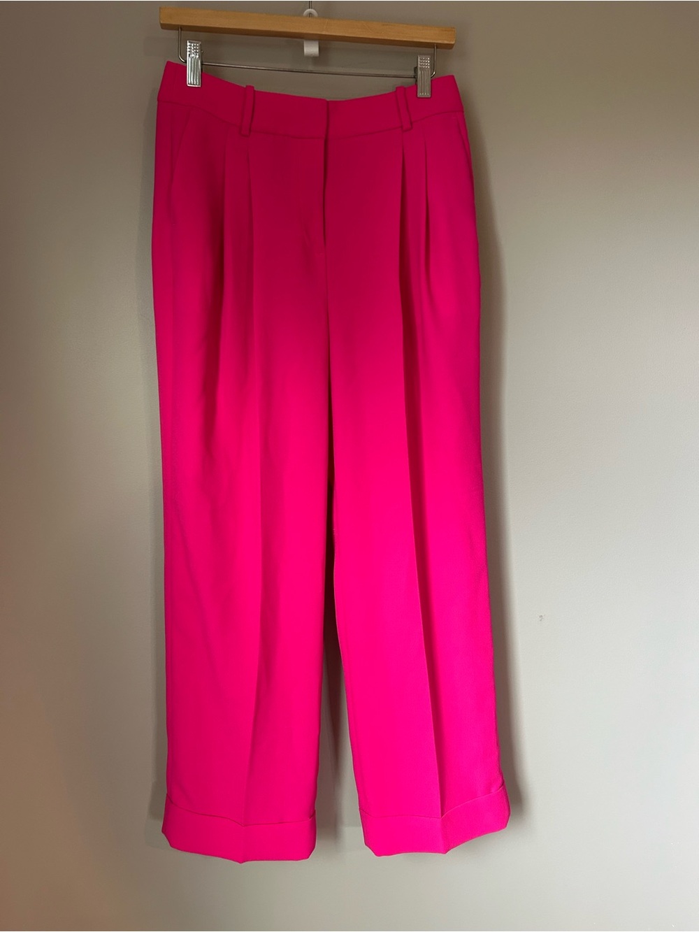 NWT J.Crew Essential Wide Leg Pants 6P Neon Fuchsia Pink BS583